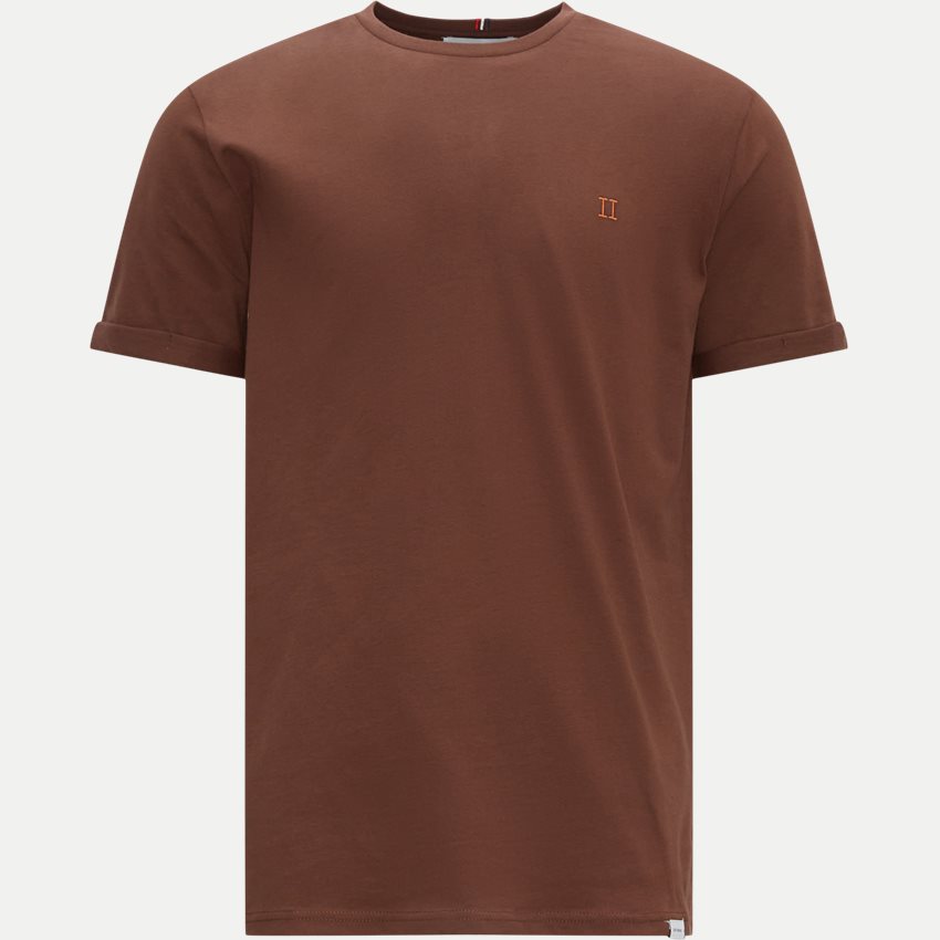 Les Deux T-shirts NØRREGAARD T-SHIRT LDM101155 EBONY BROWN/ORANGE
